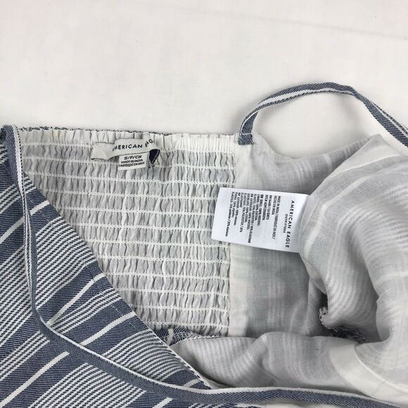 American Eagle 2 piece set crop top with flowy pants Blue striped size S‎ - Picture 6 of 12